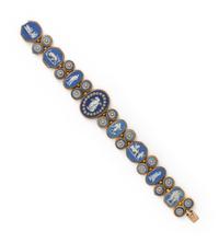 ANTIQUE, YELLOW GOLD AND WEDGWOOD CAMEO BRACELET