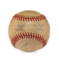 A 1943 Boston Red Sox Partial Team Signed Autograph Baseball (Beckett Authentication Services)