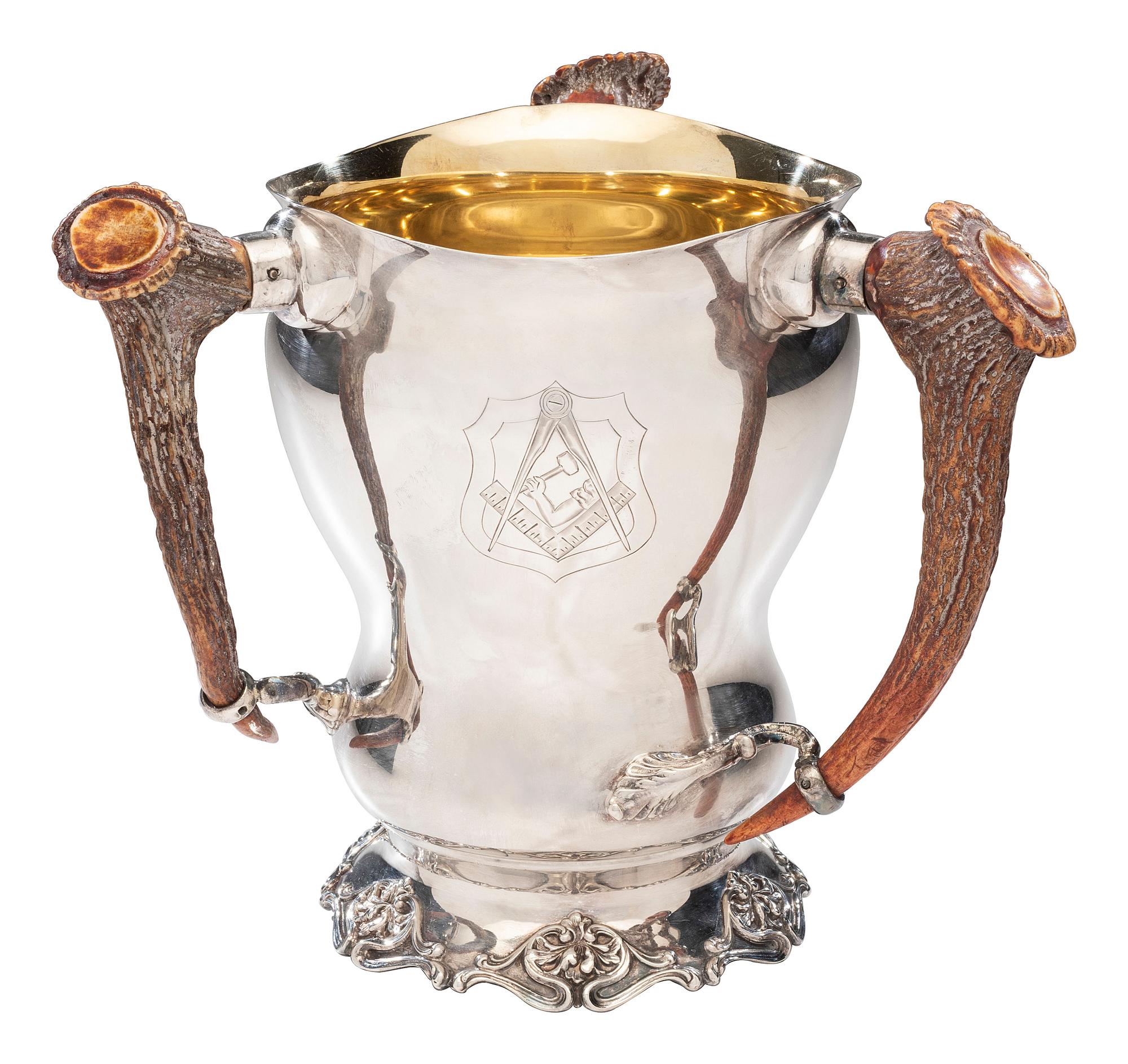 [SPORTS]. An American silverplate "Cincinnatus B.B. Club" trophy, 1903.