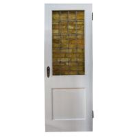 A Leaded and Stained Glass Door from a Chicago, IL. Bungalow 28" W x 1.5" D x 79.5" H — United States, Early 20th Century
