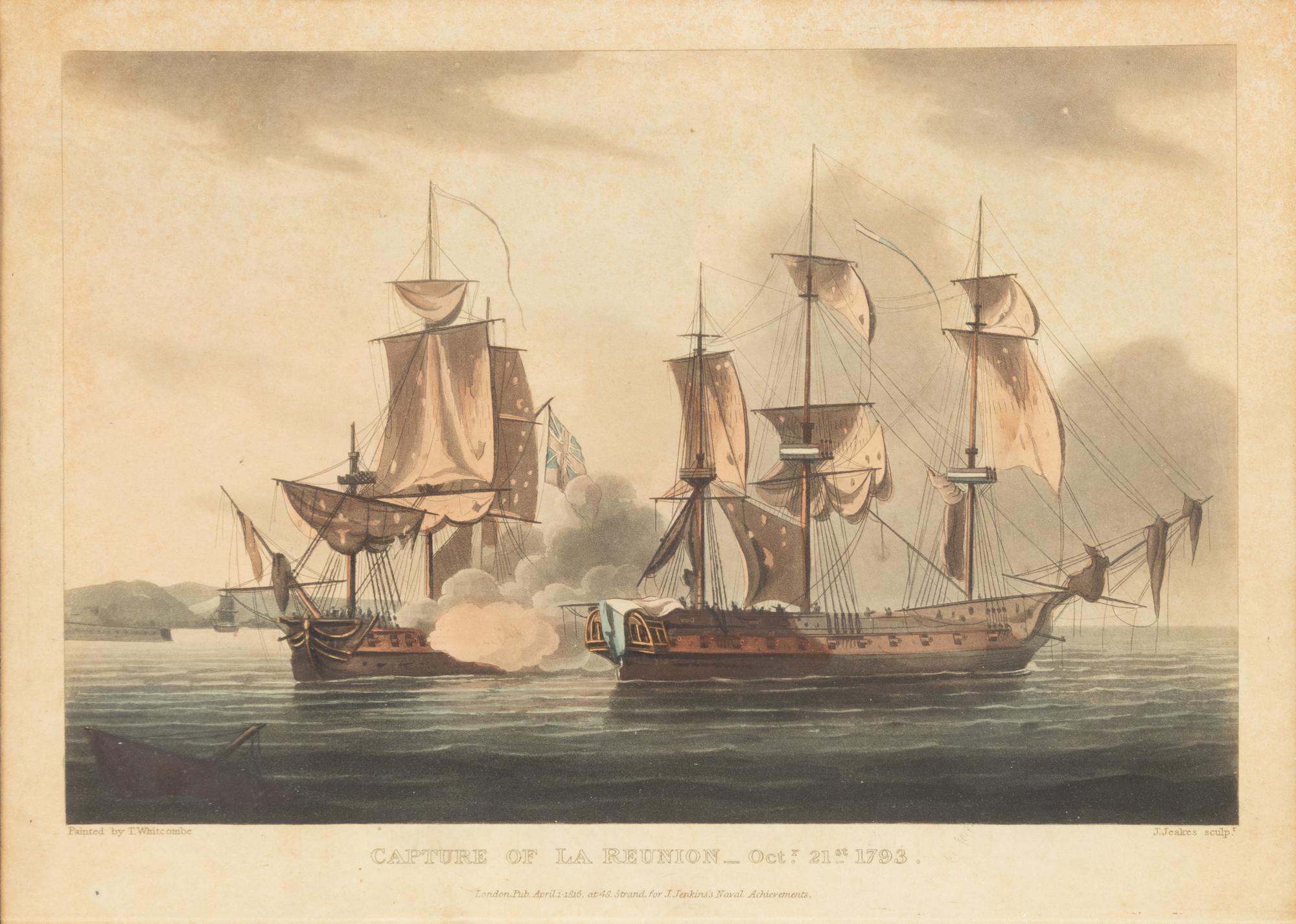 A Set of Twenty-One English Hand-Colored Maritime Engravings