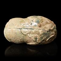 A Chinese Green Glazed Pottery 'Parrot' Rhyton Cup, Tang Dynasty 唐 綠釉鸚鵡杯