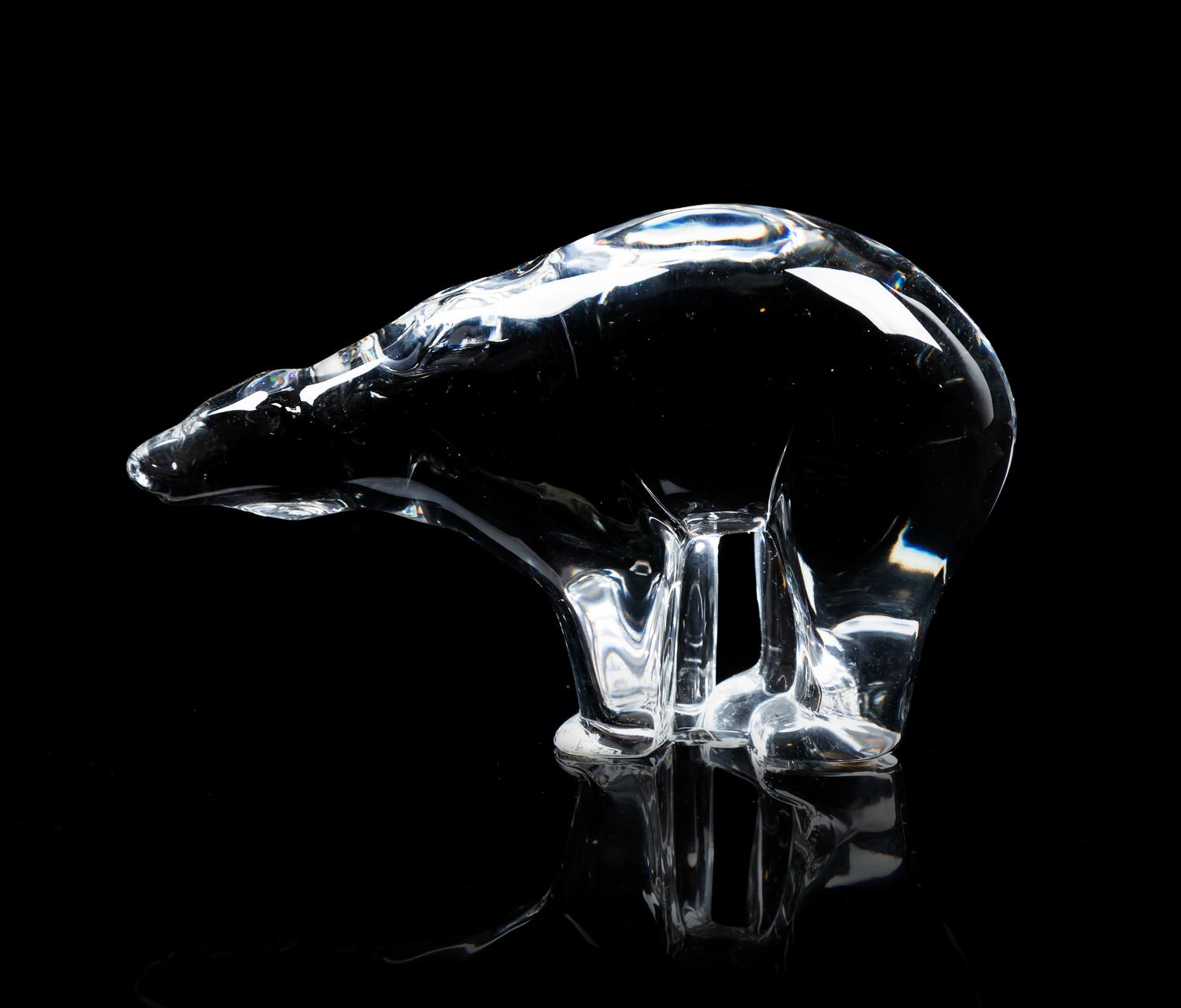 A Baccarat Polar Bear Length 6 1/2 inches.