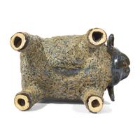 Lin Craven (1946-2011), A Glazed Stoneware Stacked Animal Group: Sheep, Pig, and Rooster