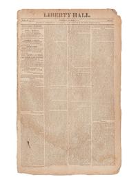 [NATIVE AMERICANS]. Liberty Hall with newspaper accounts of the Creek War and the War of 1812.