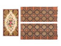 Two Coverlets and a Hooked Rug