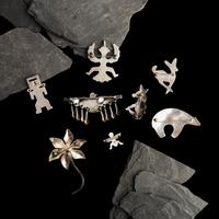 Navajo and Zuni Silver Figural Pins / Pendants, PLUS
