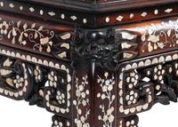 A Chinese Mother-of-Pearl Inlaid Rosewood Settee and a Low Table