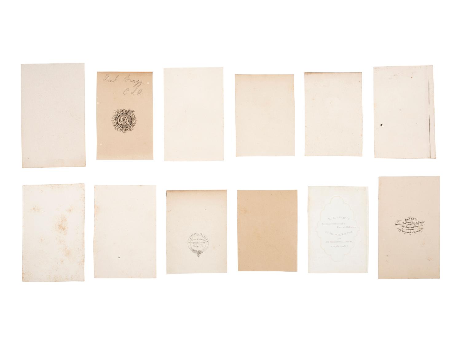 [CIVIL WAR] – [POLITICS]. A group of 18 CDVs of Union and Confederate personalities, incl. Jefferson Davis, Alexander Stephens, Andrew Johnson, & Superintendent of Army Nurses Dorothea Dix.
