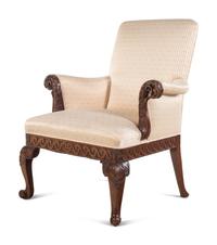 A George III Carved Mahogany Armchair