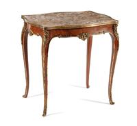 A Louis XV Style Gilt Bronze Mounted Side Table