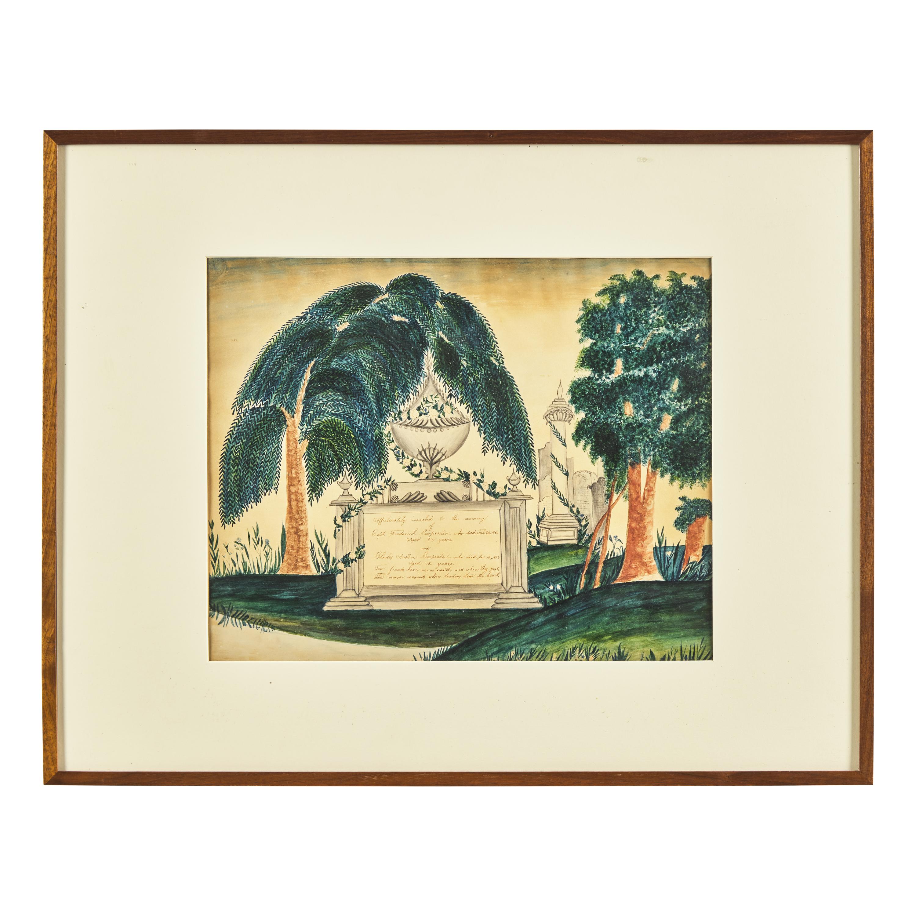American School, 19th Century — Two Mourning Works from Massachusetts
