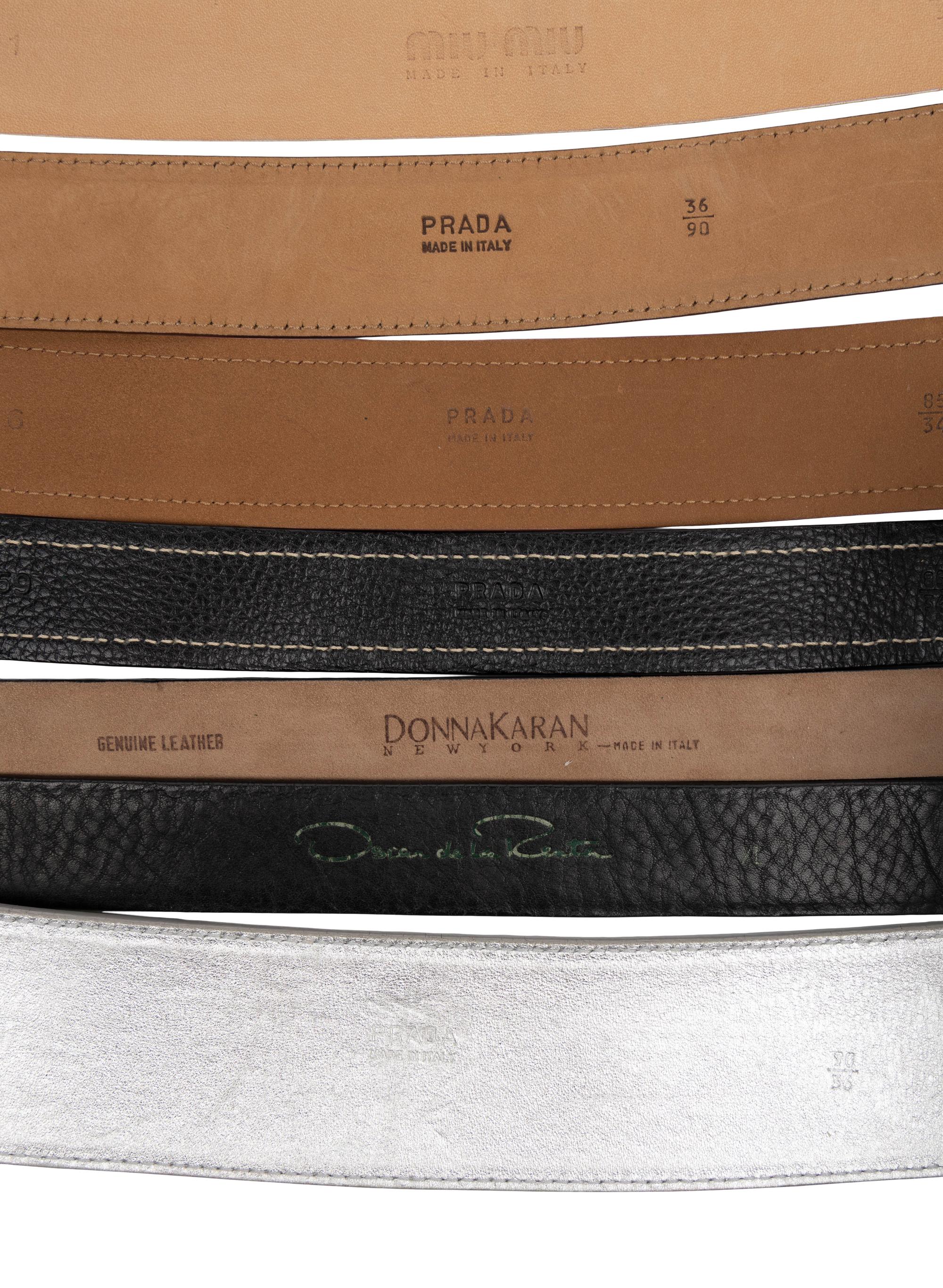 Seven Designer Belts, Including Prada