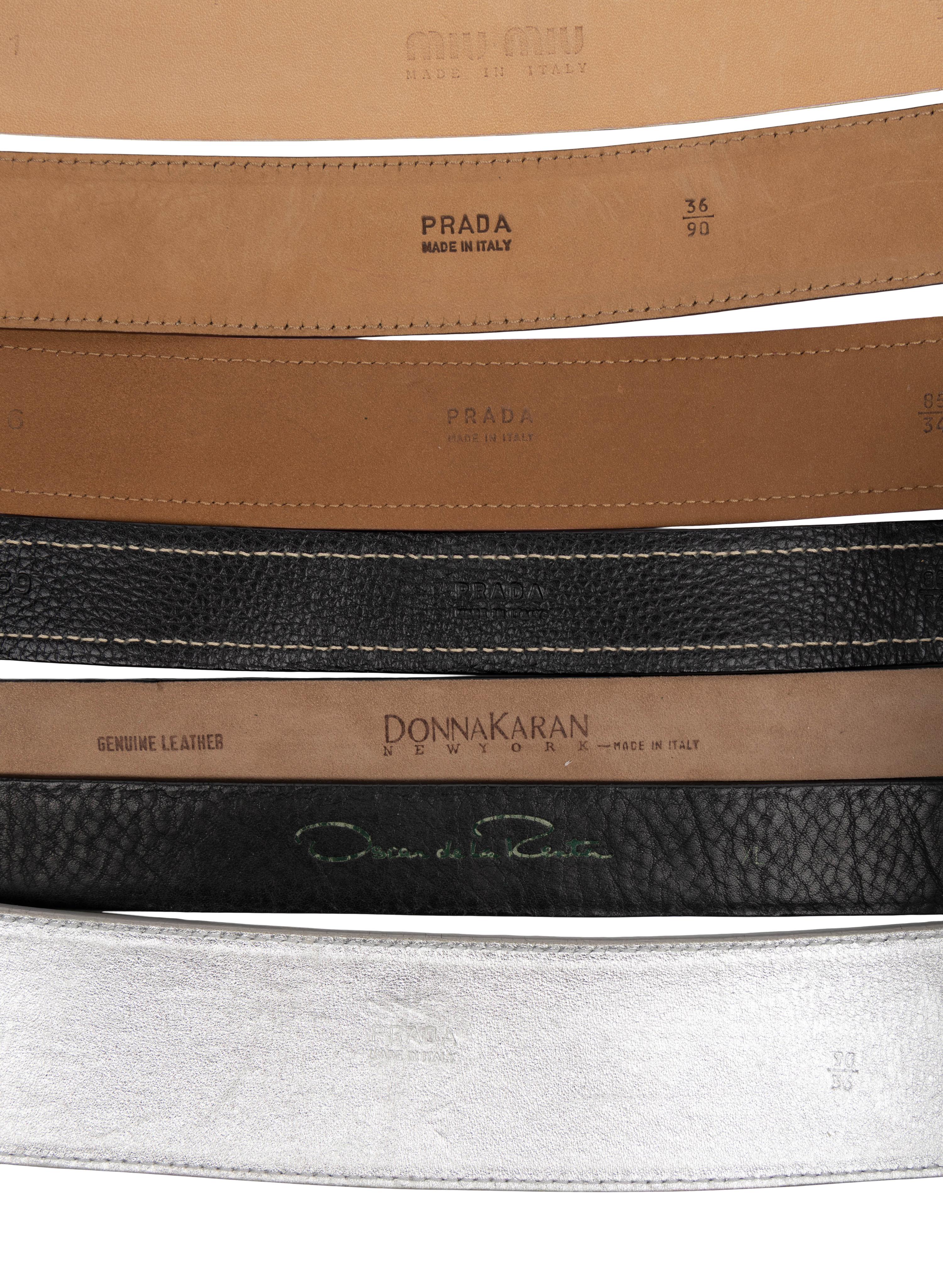 Seven Designer Belts, Including Prada