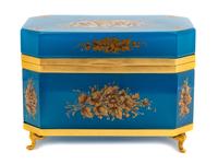A French Blue Opaline and Gilt Painted Lidded Box — EARLY 20TH CENTURY