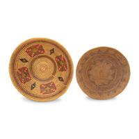 Navajo Wedding Basket and Jicarilla Apache Polychrome Basket