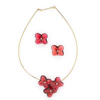Baccarat, Hortensia Flower Necklace and Earrings