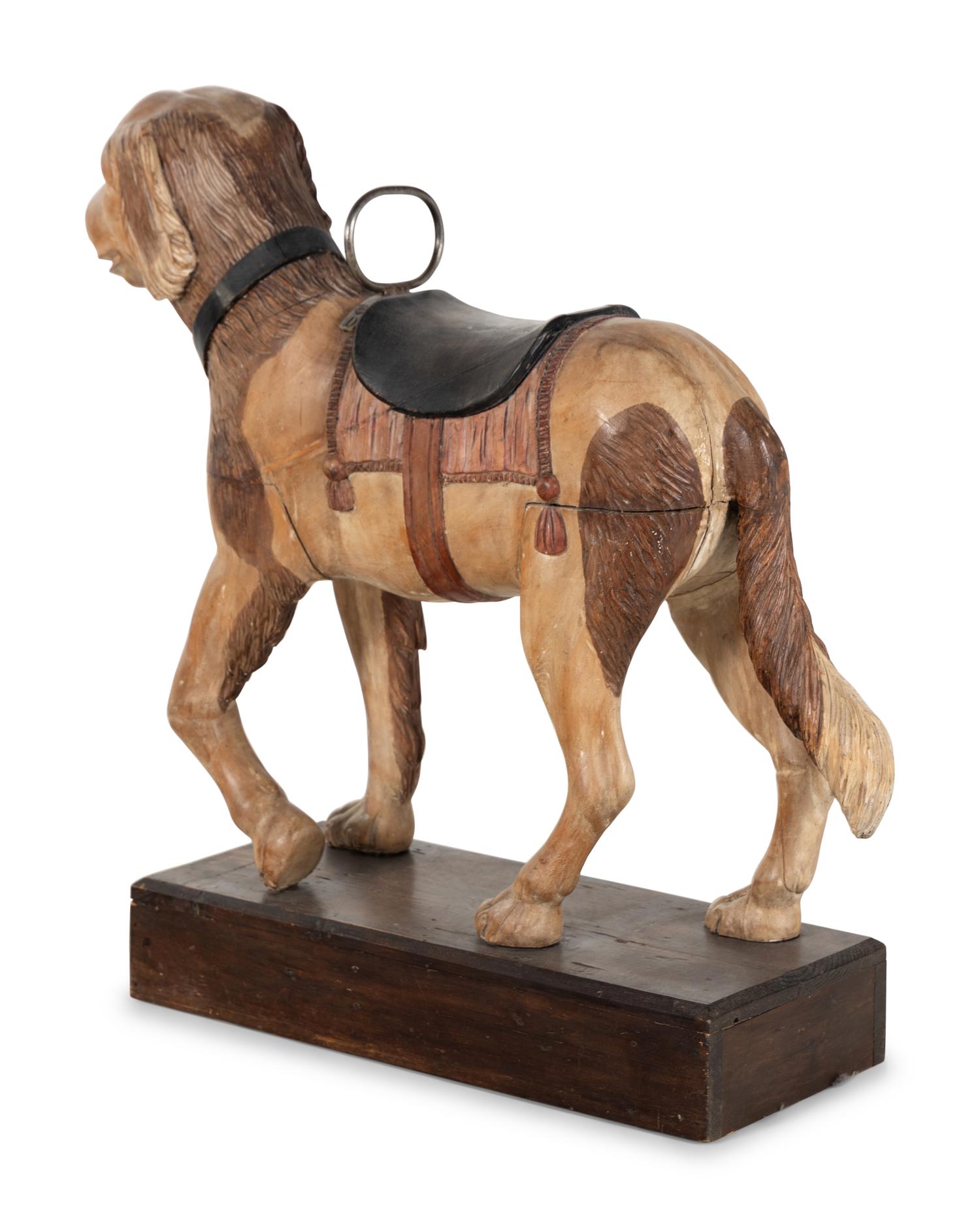 A Carved and Painted Carousel Dog