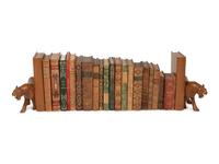 A Pair of Painted Wood Leopard Bookends