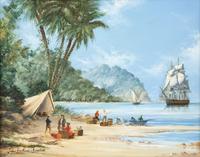 A Pirate Ship at Anchor