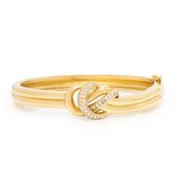 Roseark, Yellow Gold and Diamond Bangle Bracelet