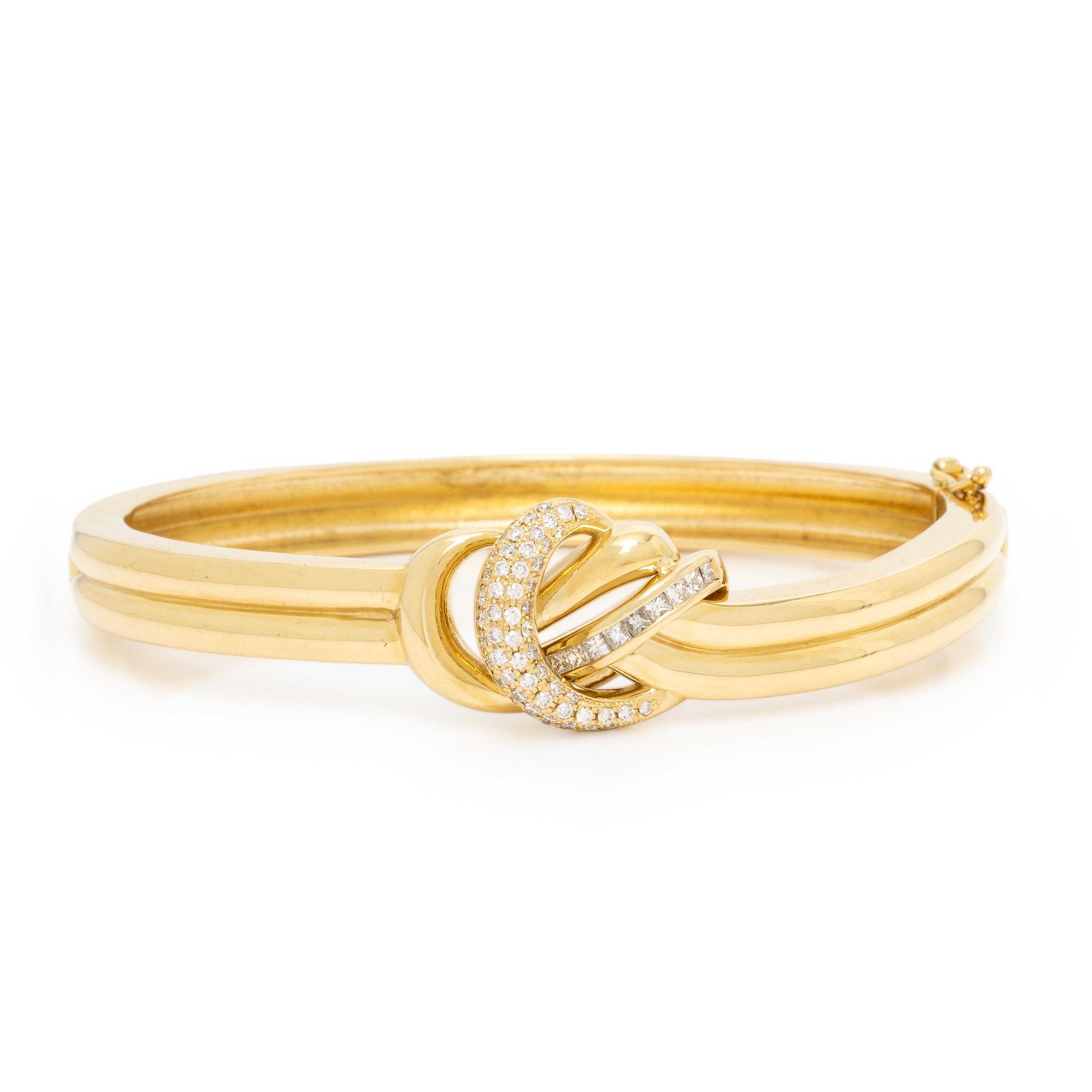 Roseark, Yellow Gold and Diamond Bangle Bracelet
