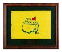 A Jack Nicklaus 1999 Masters Signed Autograph Golf Flag Display,