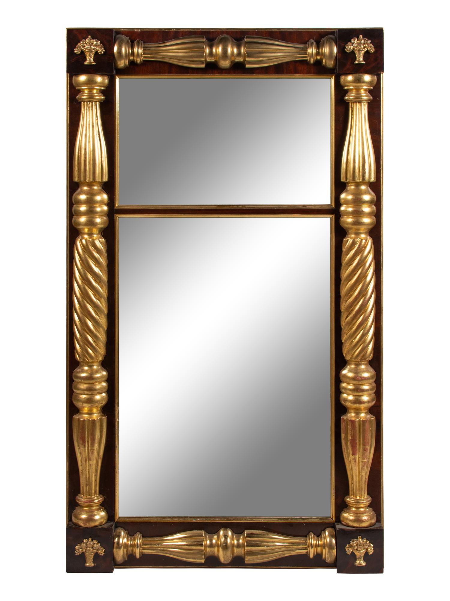 A Giltwood and Carved Federal Style Mirror