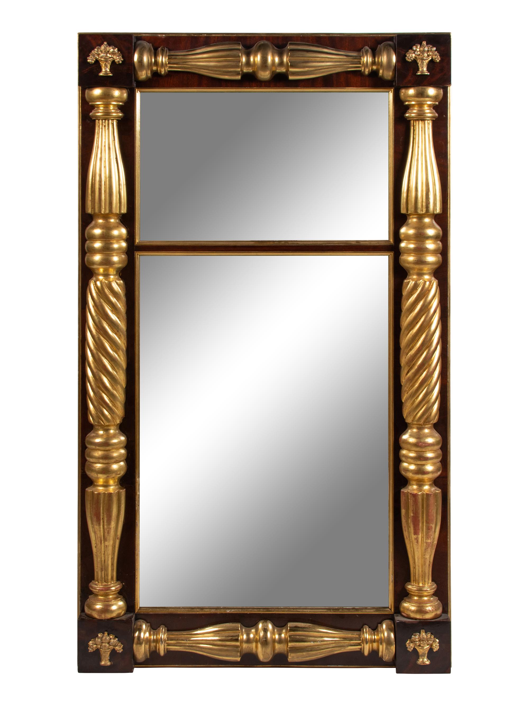 A Giltwood and Carved Federal Style Mirror