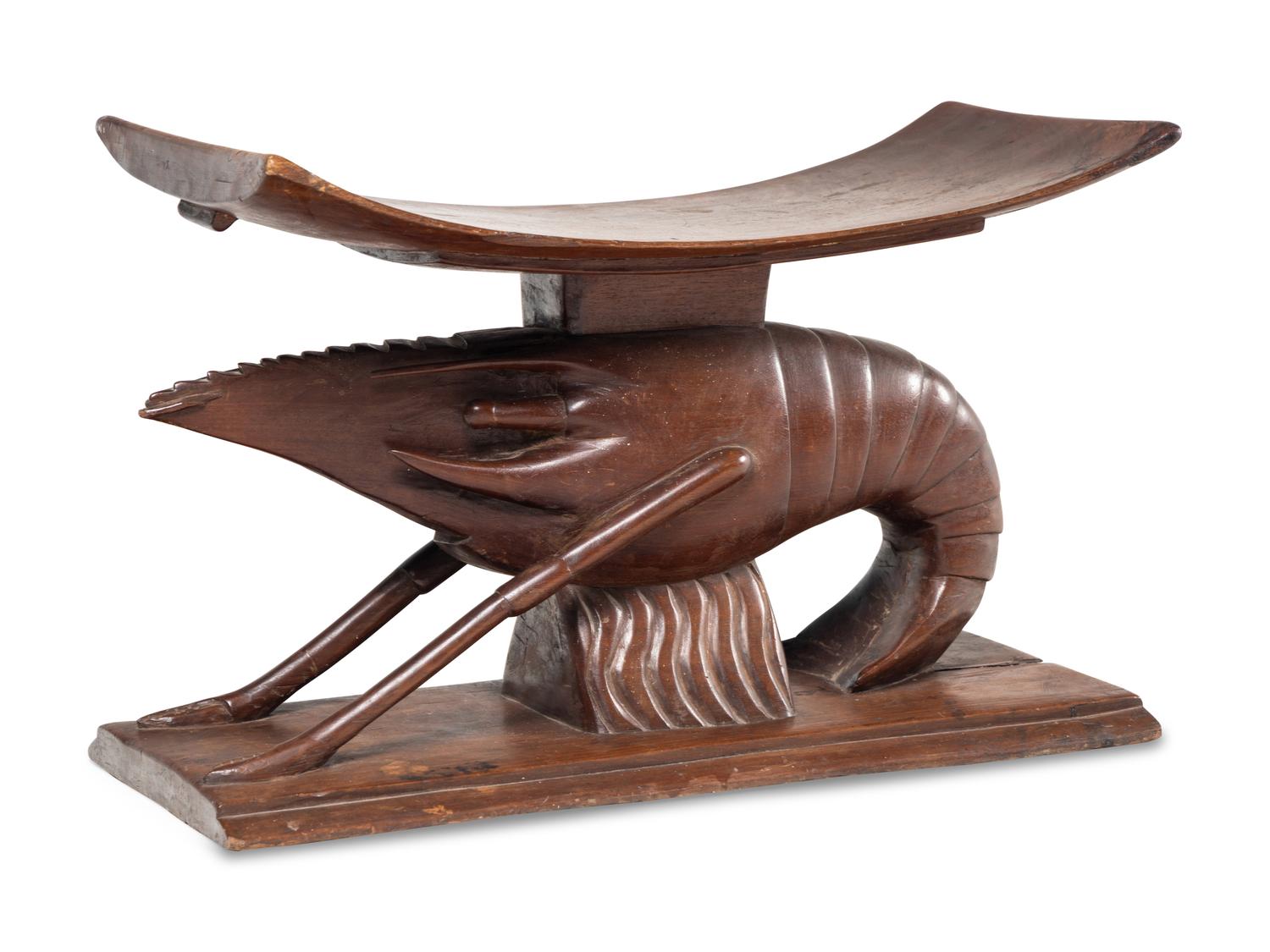 Two Asante Carved Wood Stools