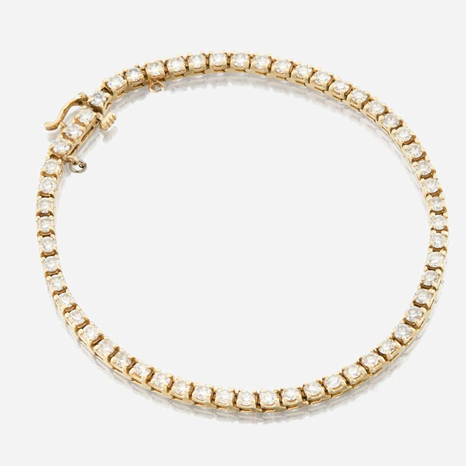 A diamond and gold bracelet