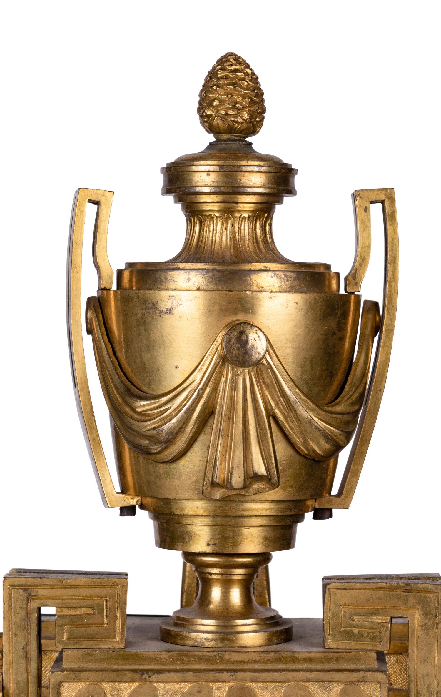 A Louis XVI Gilt Bronze Cartel Clock
