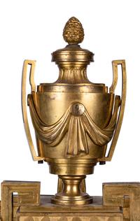 A Louis XVI Gilt Bronze Cartel Clock