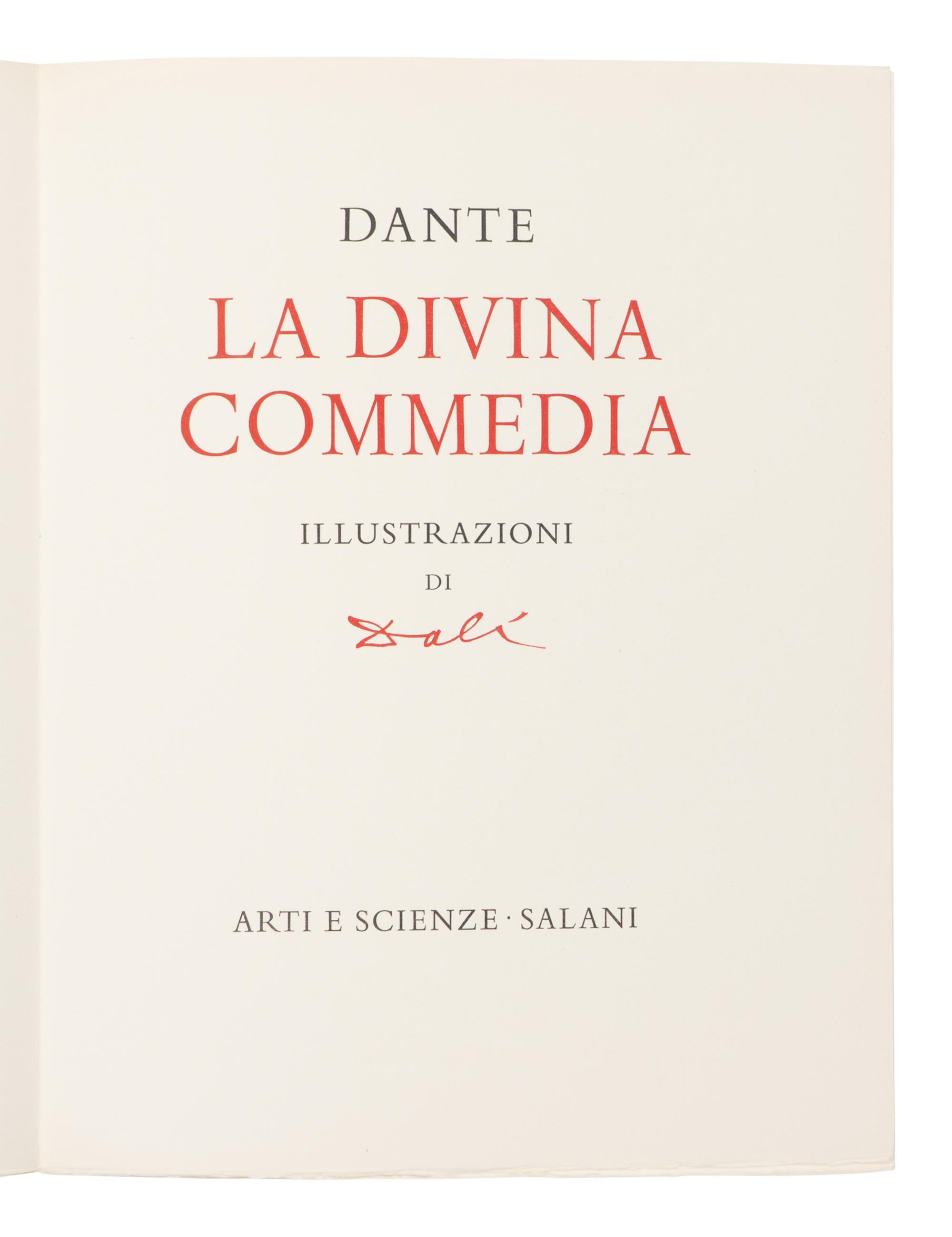 [ARTIST BOOKS]. DALI, Salvador (1904-1989), illustrator]. -- ALIGHIERI, Dante (1265-1321). La Divina Commedia . Rome: Arte e Scienze/Mario Salani, 1964.