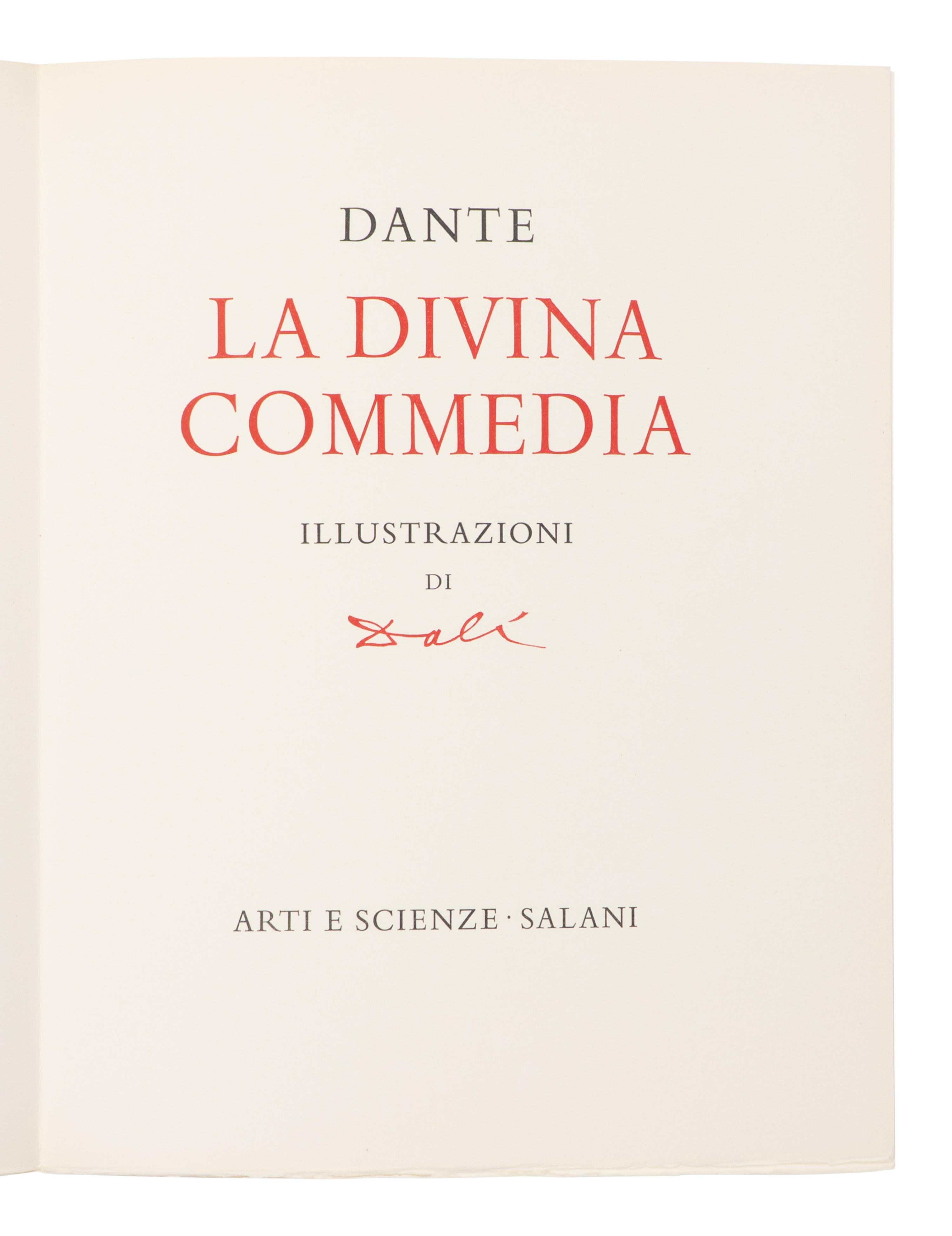[ARTIST BOOKS]. DALI, Salvador (1904-1989), illustrator]. -- ALIGHIERI, Dante (1265-1321). La Divina Commedia . Rome: Arte e Scienze/Mario Salani, 1964.