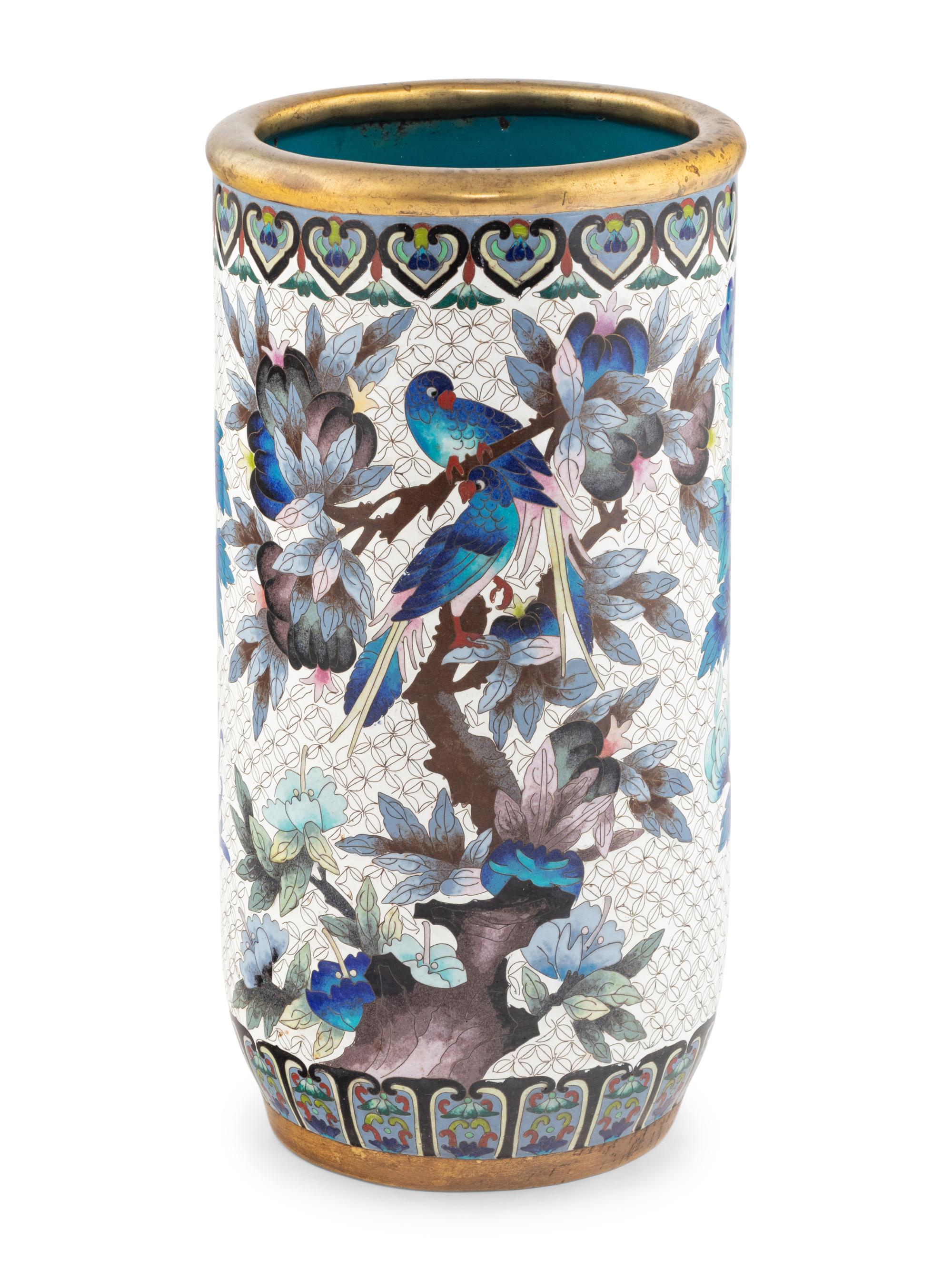 A Cloisonné Umbrella and Stick Stand