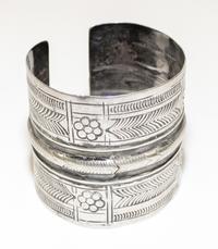 An Egyptian Silver Cuff Bracelet Diameter of exterior 2 3/4 inches.