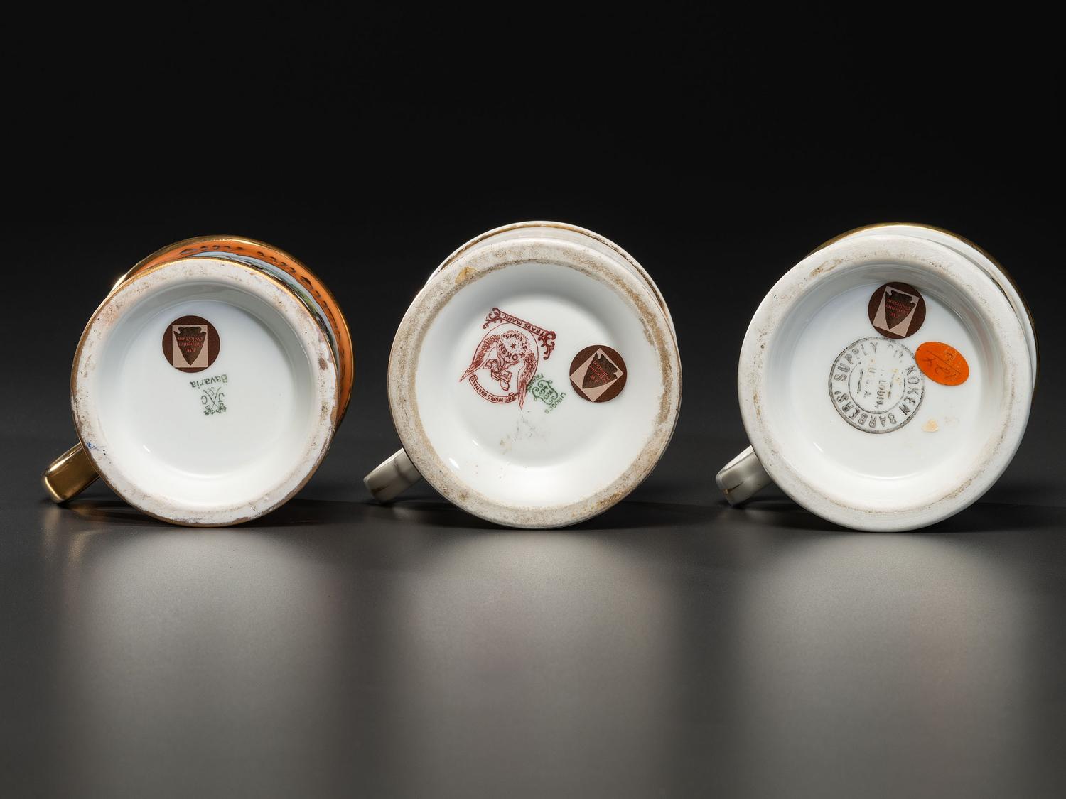 Three Hunter's Porcelain Occupational Shaving Mugs