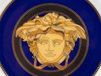 A Group of Versace Medusa Blue Porcelain Table Articles