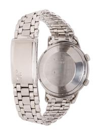 JAEGER-LECOULTRE, REF. 855 STAINLESS STEEL MEMOVOX ALARM WATCH WITH GAY FRÈRES BRACELET