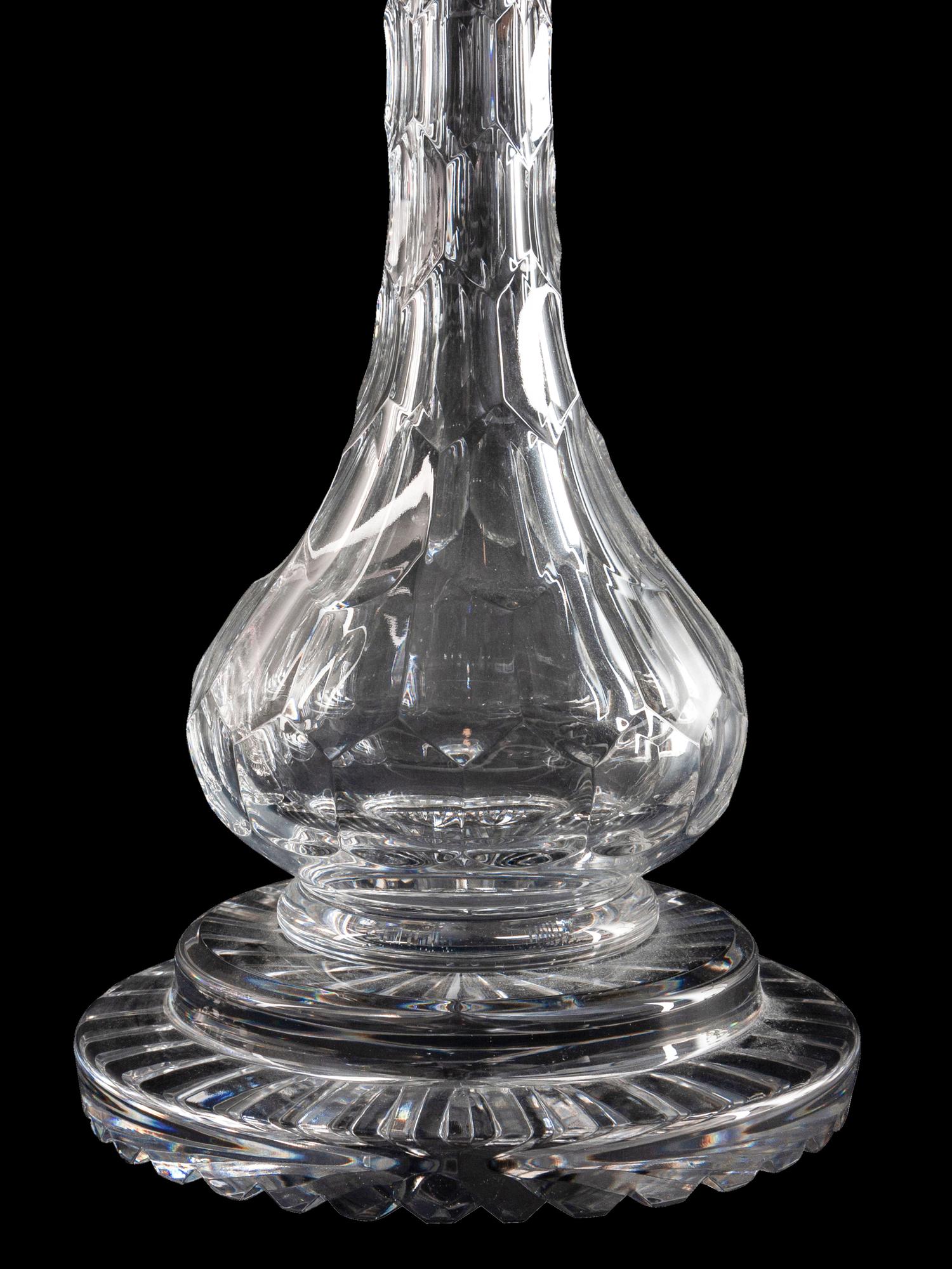 A Pair of Cut Glass Oil Lamp Bases
