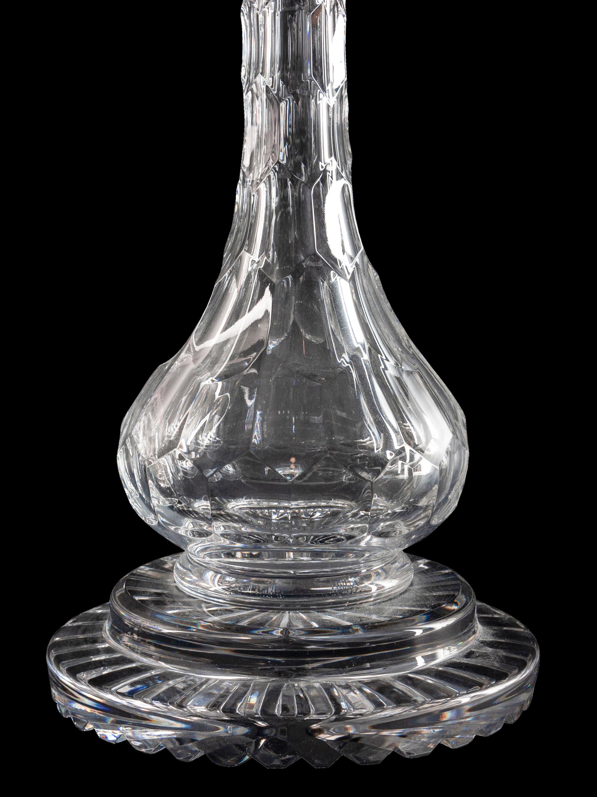A Pair of Cut Glass Oil Lamp Bases