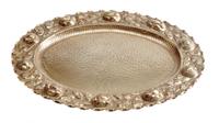 A Portuguese Silver-Plate Tureen on Stand, 20th Century, of oval form with repousse decoration fruit and foliate deocated lid, the ture