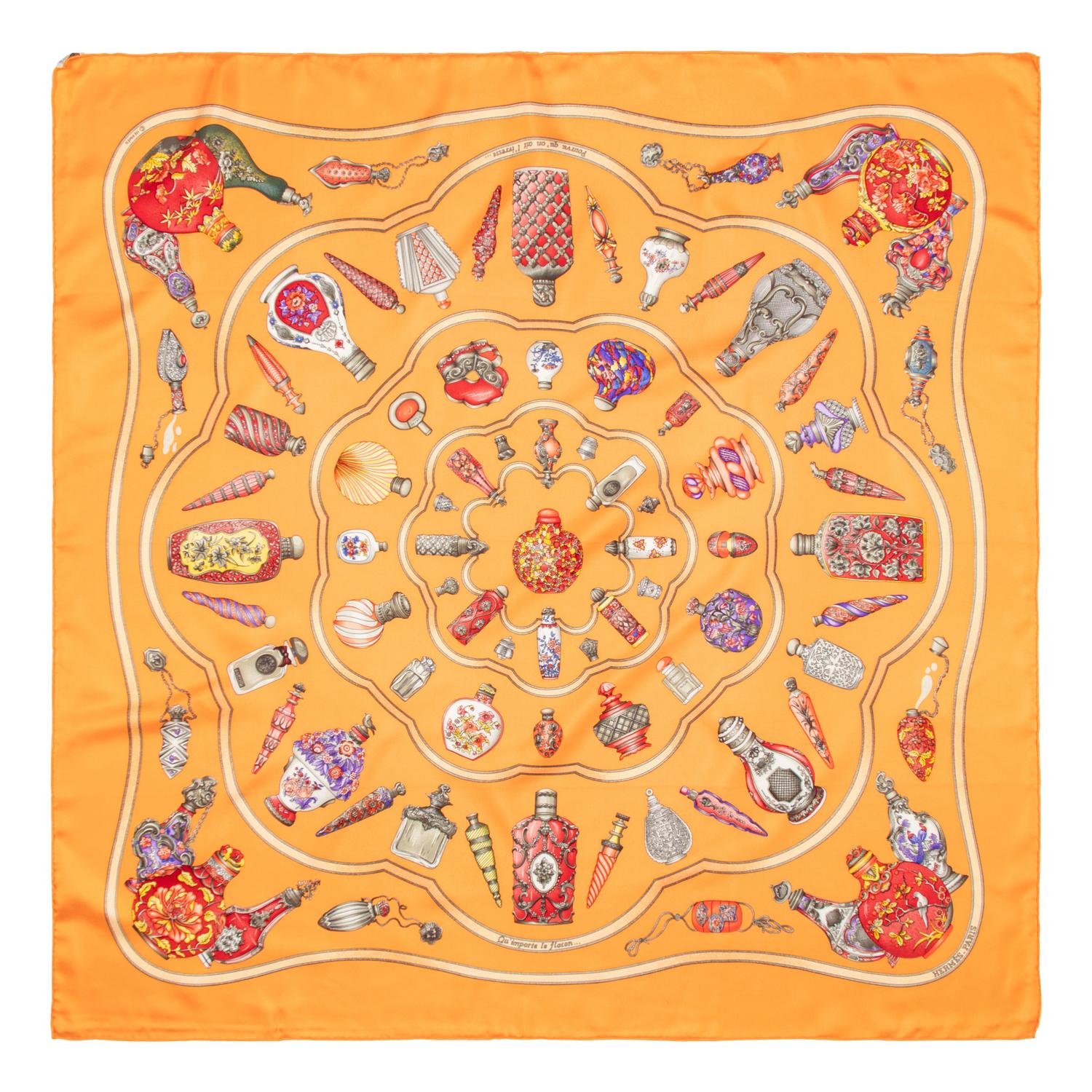 Hermès, Three Printed Silk Scarves 90