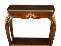 Two Louis XV Style Gilt Metal Mounted Mahogany Side Tables