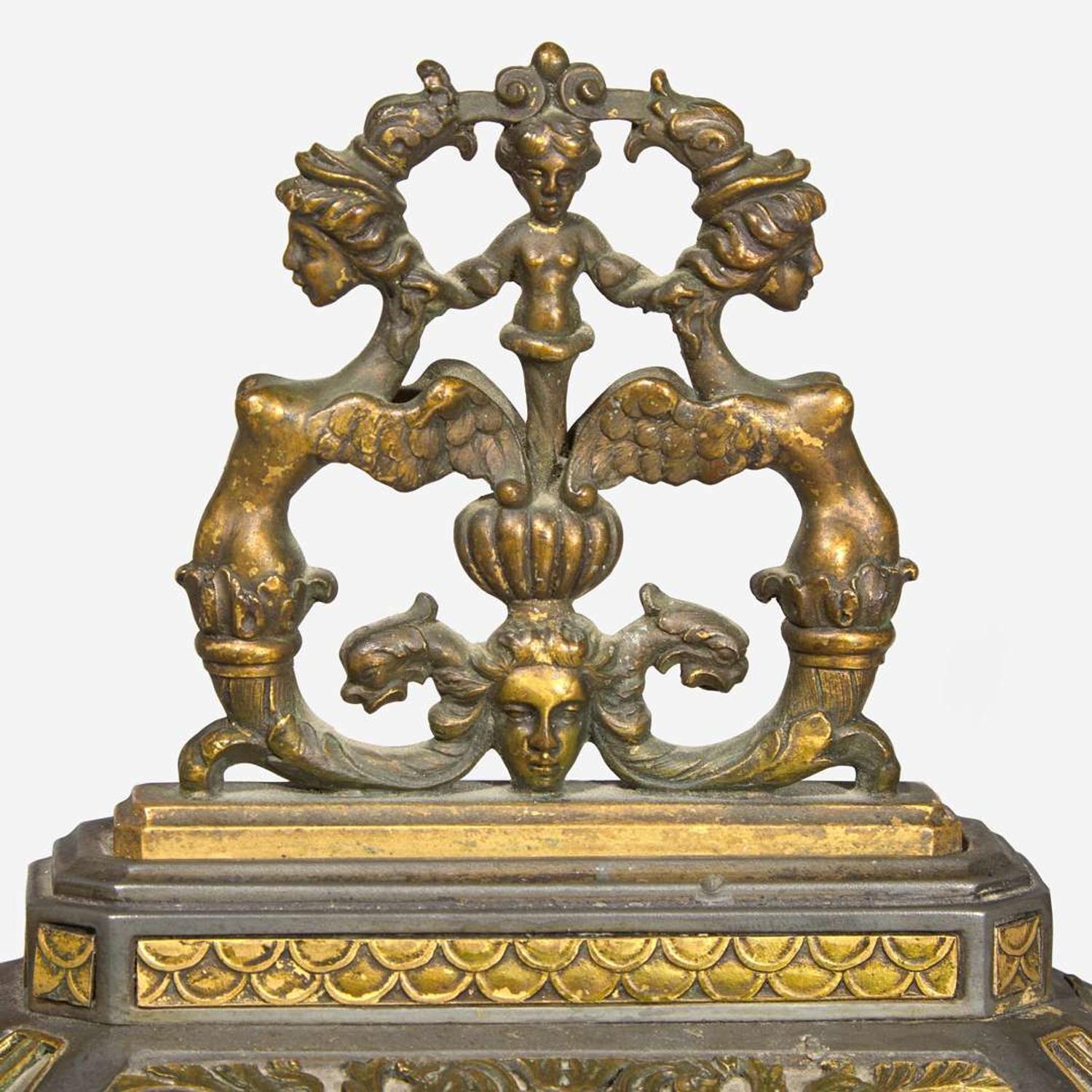 A Renaissance Revival gilt and patinated bronze clock Edward F. Caldwell & Co. (active 1895-1959), New York, NY, early 20th century