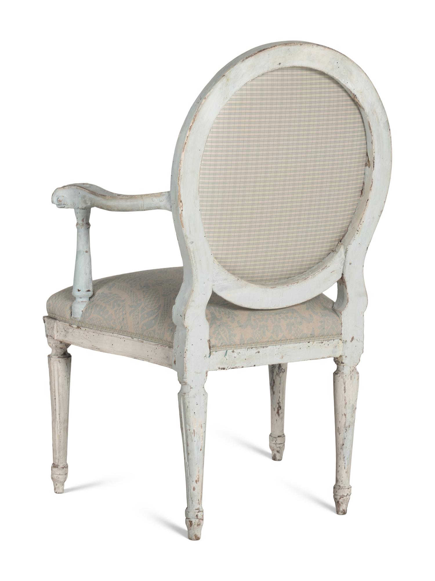 A Pair of Louis Philippe White Painted Fauteuils