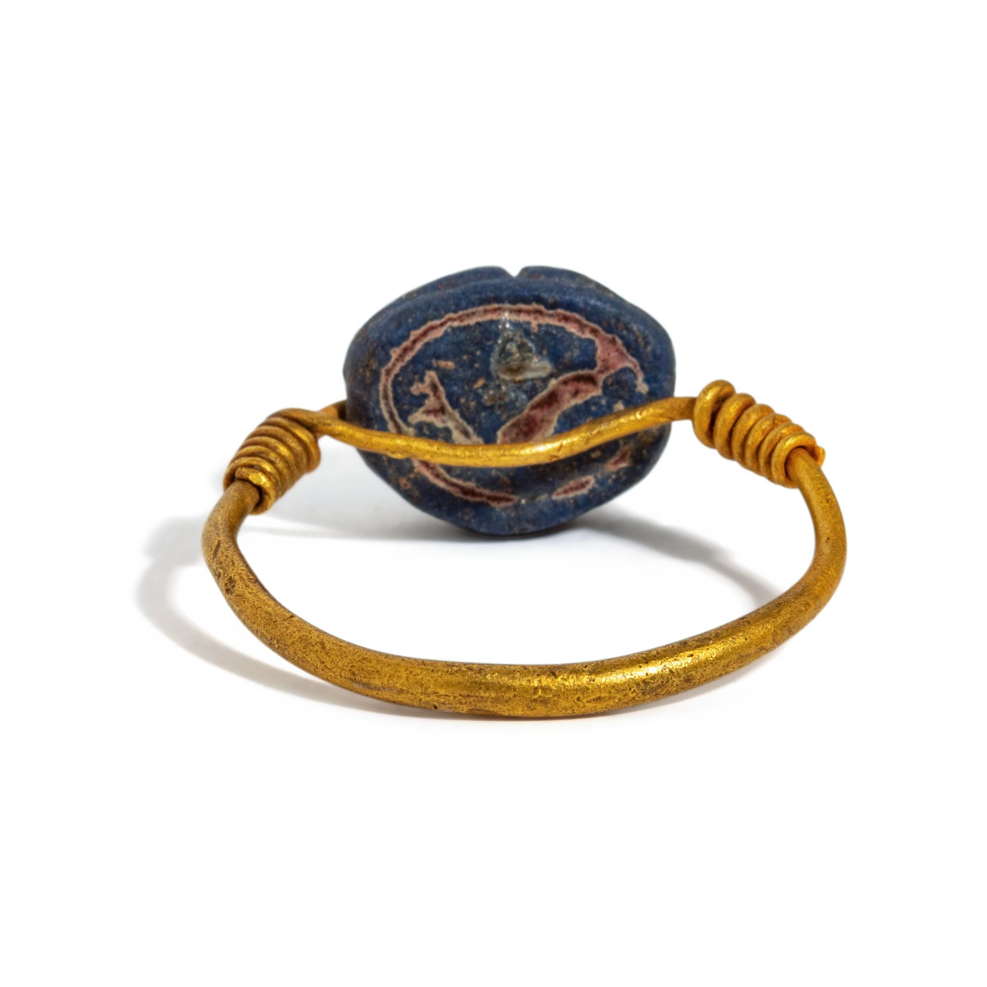 A Romano-Egyptian Gold Scarab Ring