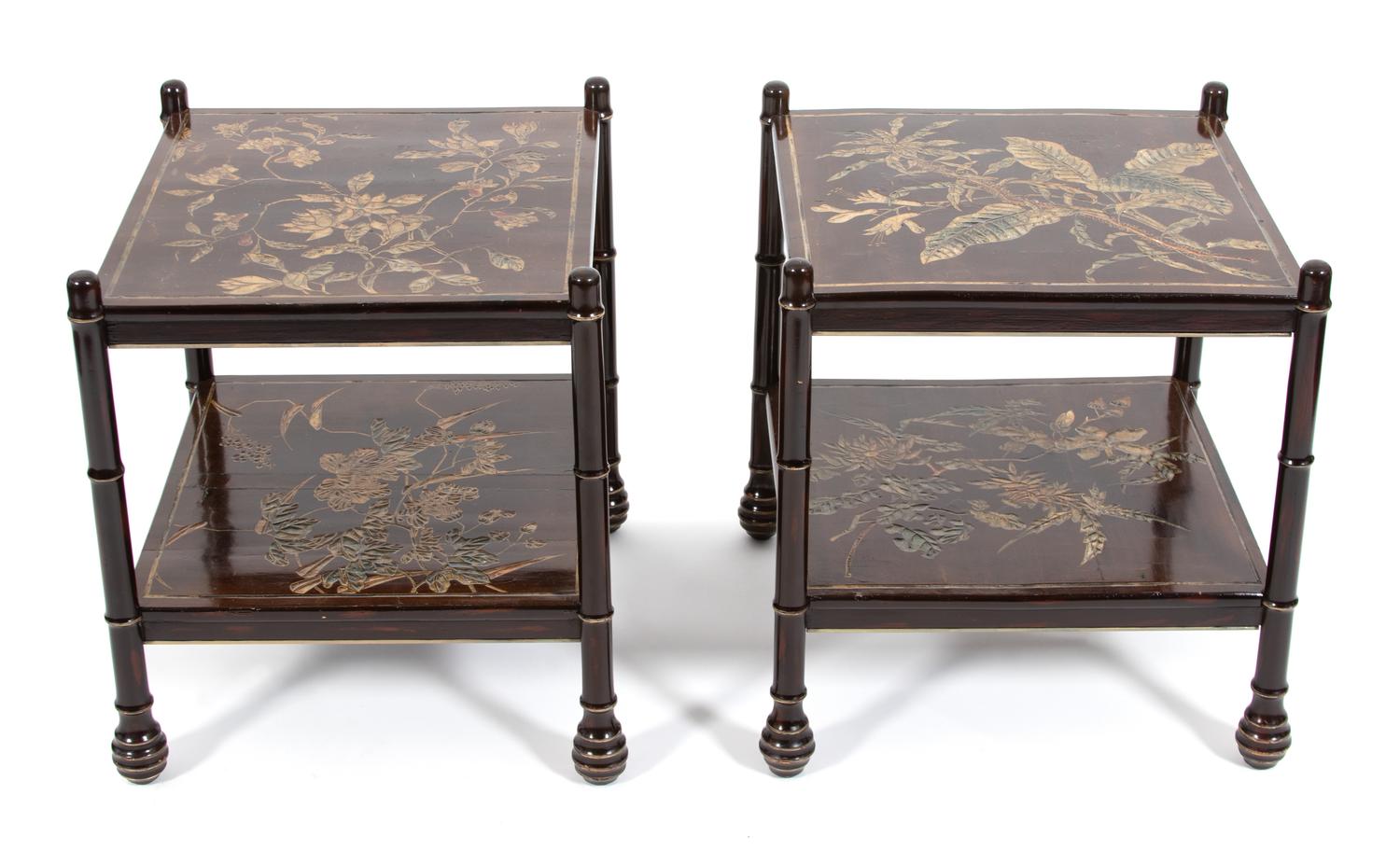 A Pair of Asian Coromandel Lacquered Side Tables — 20TH CENTURY