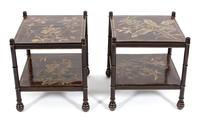 A Pair of Asian Coromandel Lacquered Side Tables — 20TH CENTURY
